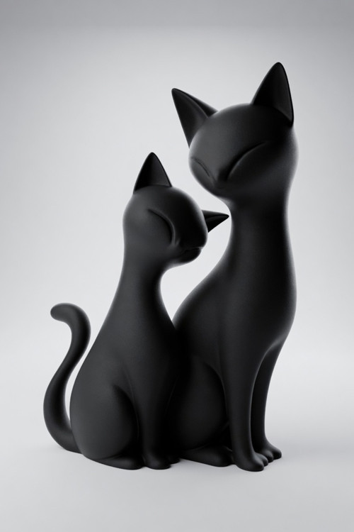 MYCRAFT3D Dekoratif Kedi Biblo Minimal Kedi Heykelcik Modern Ev Ofis Masaüstü Aksesuar 19 cm