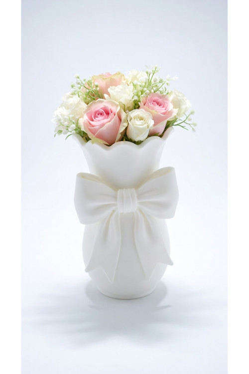 MYCRAFT3D Dekoratif Fiyonk Detaylı Vazo, Hediyelik, Anneler Günü, Sevgililer Günü, Doğum Günü Hediyesi