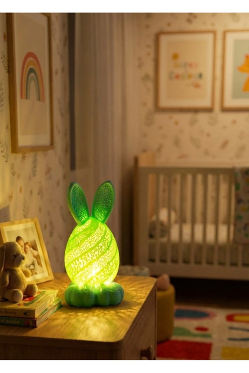 MYCRAFT3D Tavşan Tealight Mumluk Dekoratif Tavşan Obje Renkli Tavşanlar Mum Hediyeli Paskalya Figür