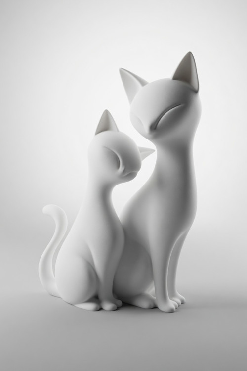 MYCRAFT3D Dekoratif Kedi Biblo Minimal Kedi Heykelcik Modern Ev Ofis Masaüstü Aksesuar 19 cm