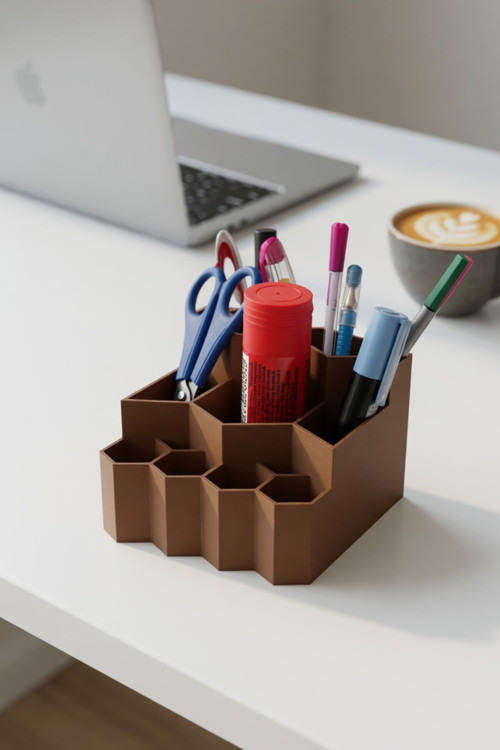 MYCRAFT3D Çok Bölmeli Masa Üstü Organizer Kalemlik Makaslık Ofis Okul Çalışma Masası Düzenleyici Stand Kutu