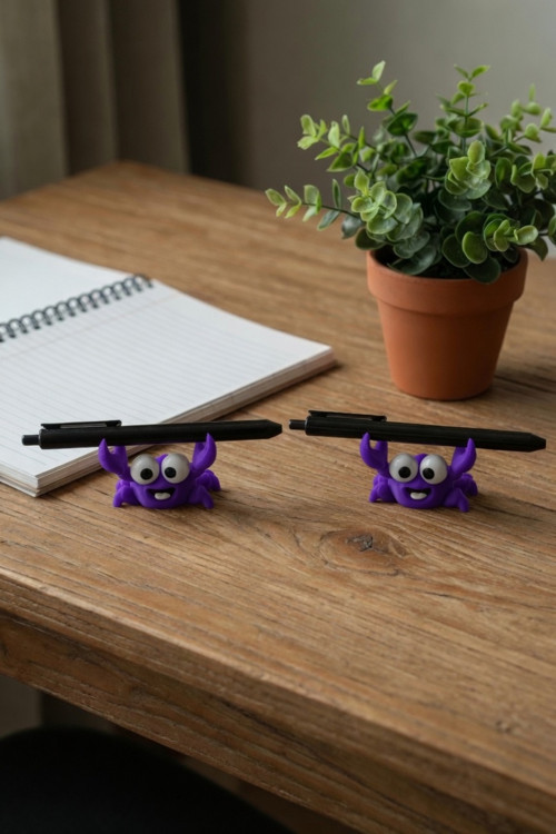 MYCRAFT3D 2'li Sevimli Yengeç Tasarımlı Kalem Tutucu – Masaüstü Dekoratif Kalem Standı, Ofis ve Çalışma Masası Aksesuarı