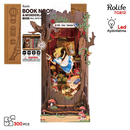 TGB12 Fall into Wonder Kitap Köşesi Book Nook DIY Minyatür Maket Model Seti Mini Dollhouse 3D Model Kit 3D Puzzle
