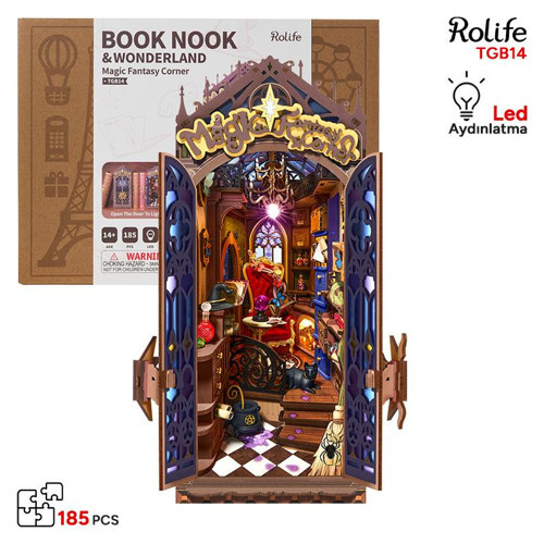 TGB14 Magic Fantasy Corner Kitap Köşesi Book Nook DIY Minyatür Maket ModelSeti Mini Dollhouse Model Kit 3D Puzzle