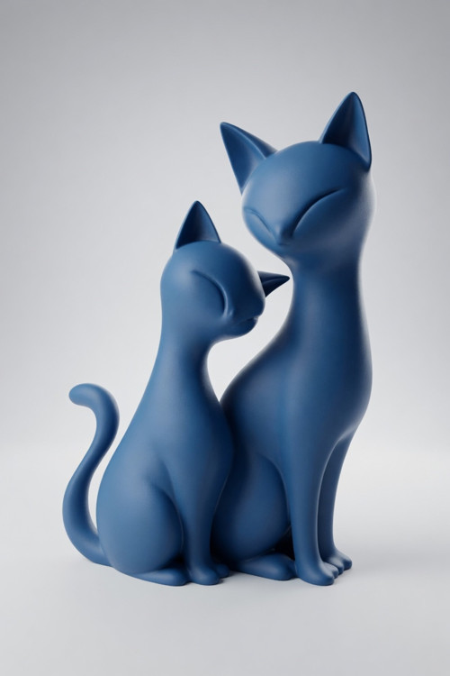 MYCRAFT3D Dekoratif Kedi Biblo Minimal Kedi Heykelcik Modern Ev Ofis Masaüstü Aksesuar 19 cm