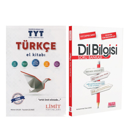 Limit Yayınları TYT Türkçe El Kitabı ve AKM Dil Bilgisi Soru Bankası Seti 2 Kitap