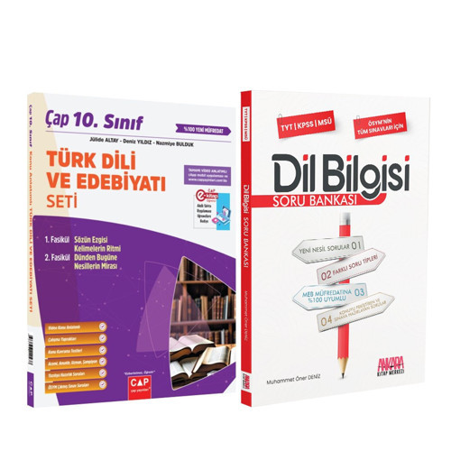 Çap Yayınları 10.Sınıf Türk Dili ve Edebiyatı Konu ve AKM Dil Bilgisi Soru Bankası Seti 2 Kitap