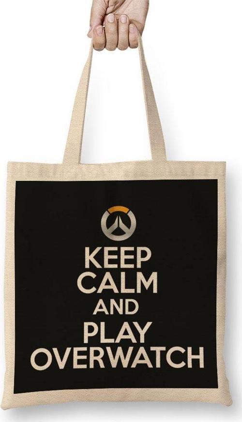 Keep Calm And Play Overwatch Bez Çanta Uzun Saplı