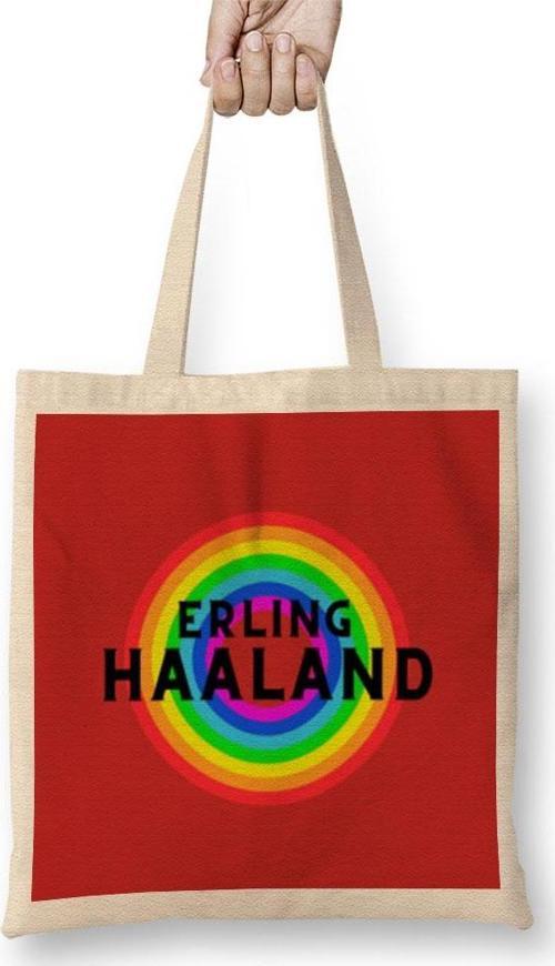 Erling Haaland - Vintage Retro Rainbow Style Bez Çanta Uzun Saplı