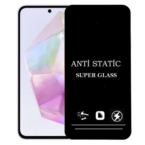 Samsung Galaxy A35 İle Uyumlu Anti Statik Ekran Koruyucu Toz Tutmayan Kırılmaz Cam