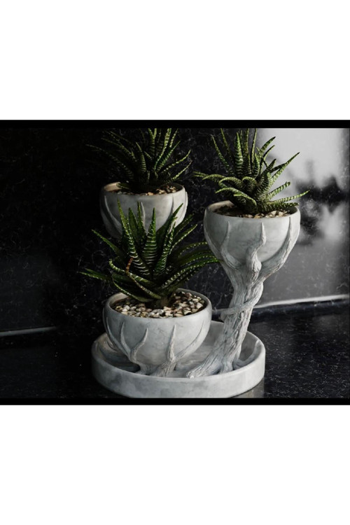 3D ÜÇLÜ HAND OF TREE MERMER DESENLİ VAZO