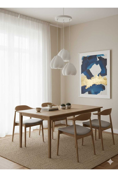 LUMİNERA SALON OTURMA ODASI ÜÇLÜ SARKIT MODERN AVİZE