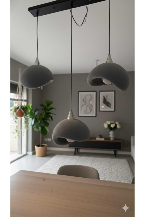 BETON GÖRÜNÜMLÜ 3D PLA PLASTİK İSKANDİNAV TARZ SALON/CAFE SARKIT AVİZE