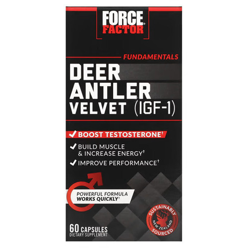 , Deer Antler Velvet Testo IGF-1 60 Capsules