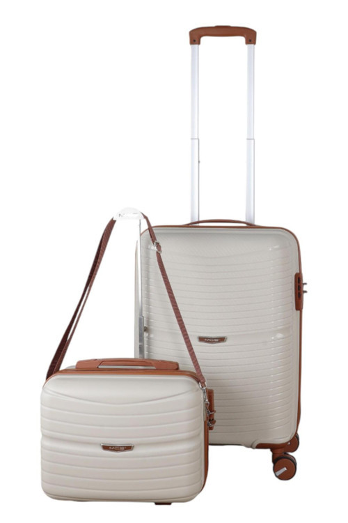 V379 AURA Y.ÜRETİM PP VALİZ 55 CM + MAKYAJ SİYAH SET