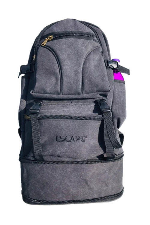 Outdoor Kanvas Kumaş Körüklü Büyük Boy Dağcı Sırt Çantası Siyah 508