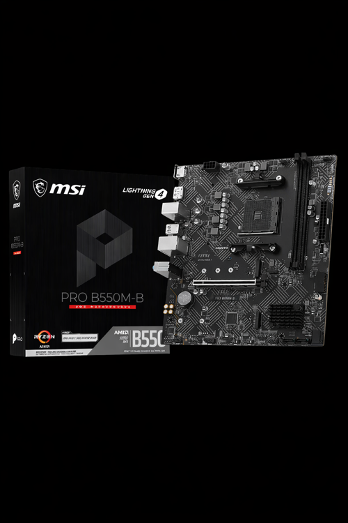 MB PRO B550M-B AM4 DDR4 4600(OC) HDMI DP 2x M.2 USB 5Gbps mATX