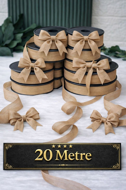 25 Mm Keten Kurdele Nopeli Kapiçino 20 Mt