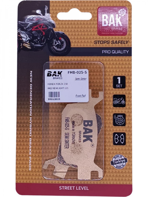 ORGANİK BALATA FMB 025 HONDA PCX125 2025 DELÜX (DİSKLİ) FORZA250 FES 250 FORESIGHT BELLİNİ TNT 2