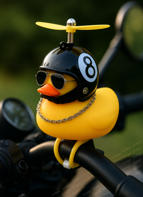 Pervaneli Motorcu Civciv | Motosiklet & Bisiklet Gidon Süsü