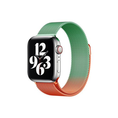 Apple Watch 38mm Metal Mıknatıslı Kordon (saat Değildir) - Turuncu-yeşil