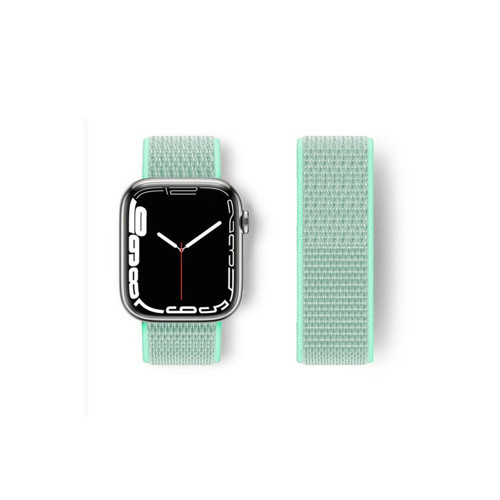 Apple Watch 38mm Hasırlı Cırtcırtlı Kordon - Turkuaz
