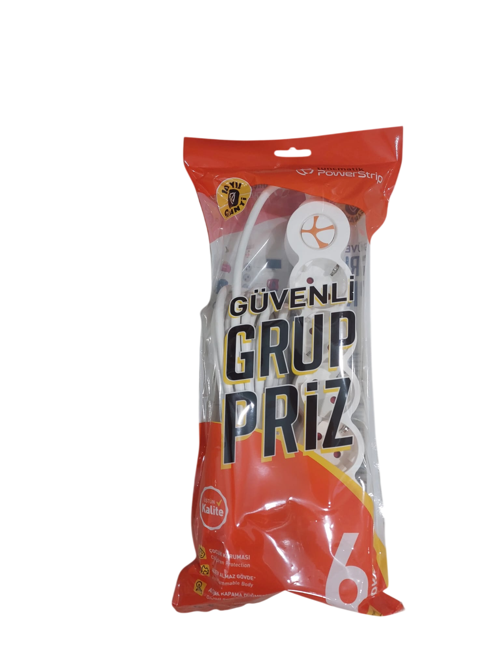 Tuncmatik Powerstrıp6 Tsk19058 1,5 Metre Iec 66884-1:2022 Standartı, Fr (Alev Almaz) Anahtarlı 6 Lı Grup Priz