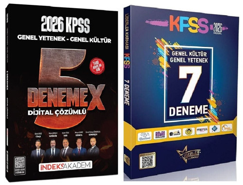 İndeks + Liderler Karması 2026 KPSS Genel Yetenek Genel Kültür 5 + 7 Deneme 2 li Set İndeks Akademi + Liderler Karması Y