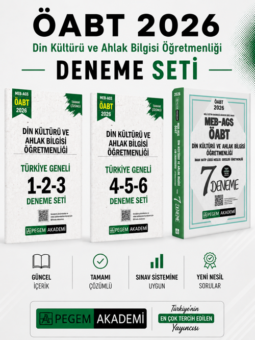 Pegem 2026 MEB AGS ÖABT Din Kültürü ve Ahlak Bilgisi Deneme & Türkiye Geneli Deneme Seti