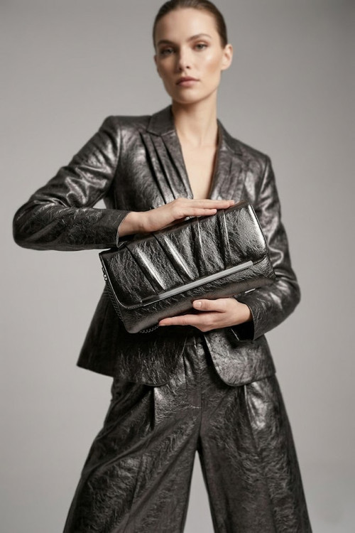 441 Clutch Kadın Portföy Çanta Platin