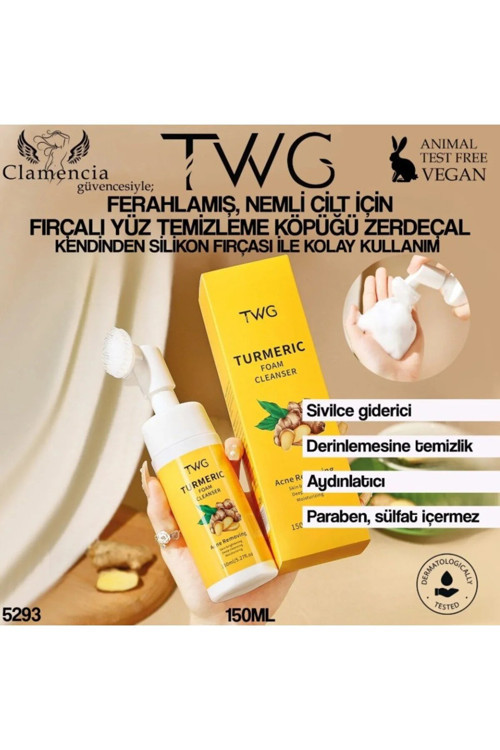 TWG Turmeric (Zerdeçal) Fırçalı Yüz Temizleme Köpüğü 150ml