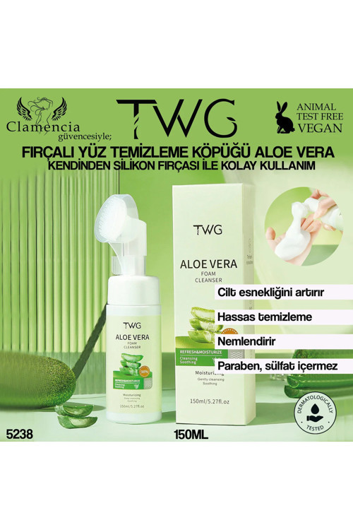 Fırçalı Yüz Temizleme Köpüğü 150ml Aloe Vera