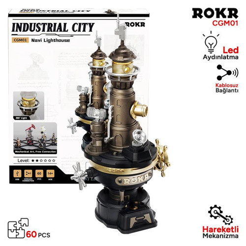 CGM01 Navi Lighthouse DIY Mechanical 3D Puzzle Maket Model Seti 3D Model Kit Detaylı Dekoratif Hobi Seti Hareketli