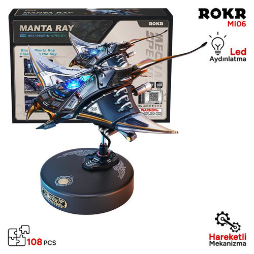 MI06 Manta Ray DIY Mechanical 3D Puzzle Maket Model Seti 3D Model Kit Detaylı Dekoratif Hobi Seti Hareketli ve Işık