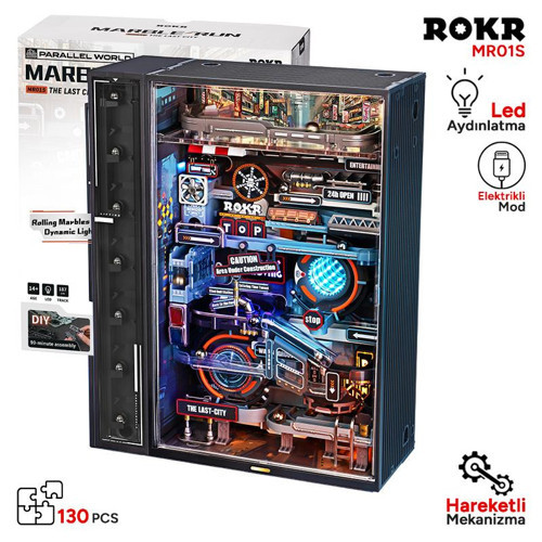 MR01S The Last City Marble Run DIY Mechanical 3D Puzzle Maket Model Seti 3D Model Kit Detaylı Dekoratif Hobi Seti I