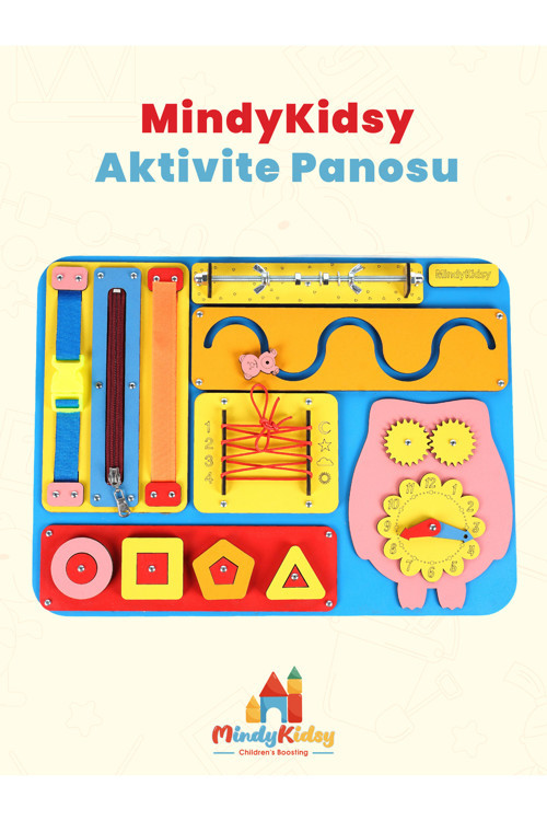 Montessori Aktivite Ve Öğrenme Panosu Eğitici 40X30 Geliştirici Ahşap Oyuncak Tahtası