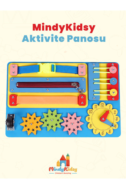 Montessori Aktivite Ve Öğrenme Panosu Eğitici 30X20 Geliştirici Ahşap Oyuncak Tahtası