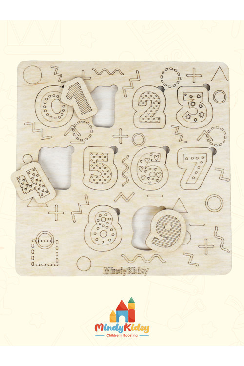 Ahşap Sayı Eşleştirme Yapbozu | Montessori Eğitici Puzzle