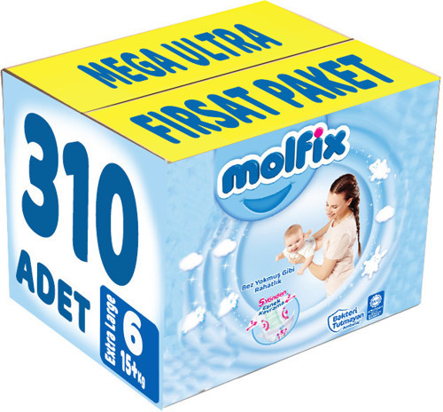 Bebek Bezi 6 Beden 15+ KG Extra Large 310 Adet MeGa Ultra Fırsat Pk
