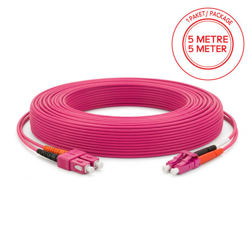 SC/PC-LC/PC Multimode OM4 Dupleks 5 Metre Fiber Patch Cord