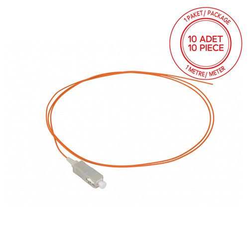 SC/PC Multimode Tight Buffer OM1 1 Metre Fiber Optik Pigtail 1 Paket - 10 Adet