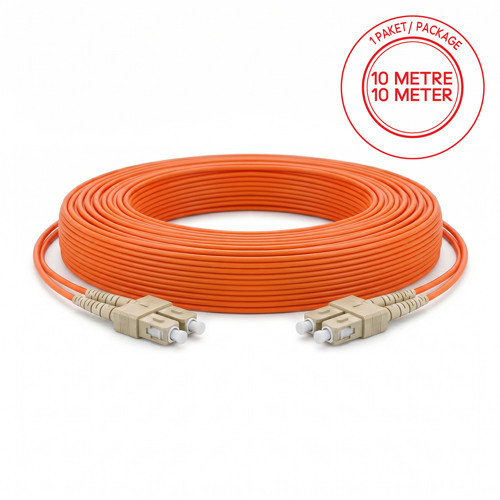SC/PC-SC/PC Multimode OM2 Dupleks 10 Metre Fiber Patch Cord
