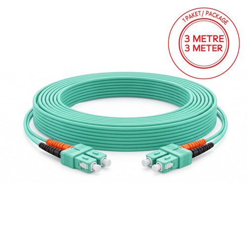 SC/PC-SC/PC Multimode OM3 Dupleks 3 Metre Fiber Patch Cord