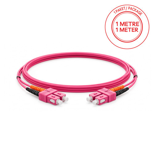 SC/PC-SC/PC Multimode OM4 Dupleks 1 Metre Fiber Patch Cord