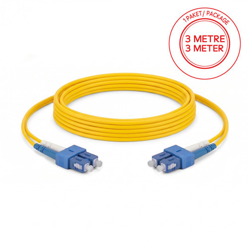 SC/UPC-SC/UPC Singlemode Dupleks 3 Metre Fiber Patch Cord