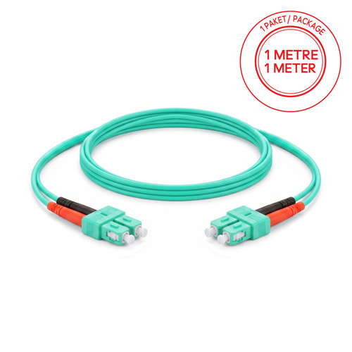 SC/PC-SC/PC Multimode OM3 Dupleks 1 Metre Fiber Patch Cord