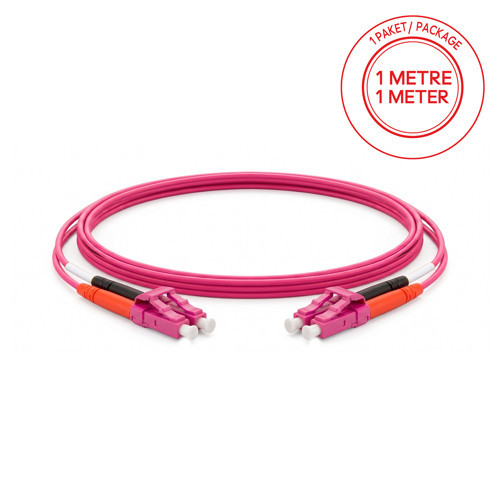 LC/PC-LC/PC Multimode OM4 Dupleks 1 Metre Fiber Patch Cord