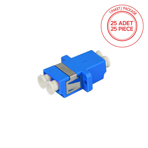 LC/PC Dubleks Multimode OM1 Fiber Optik Adaptör 1 Paket - 25 Adet