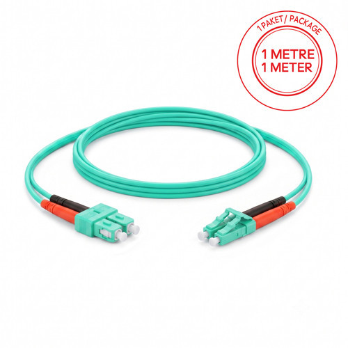 SC/PC-LC/PC Multimode OM3 Dupleks 1 Metre Fiber Patch Cord