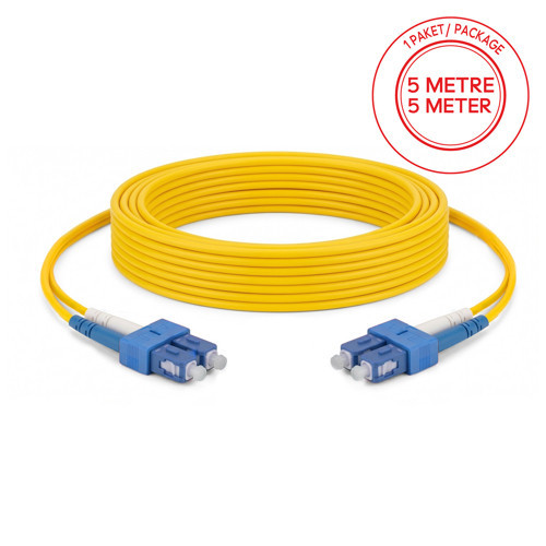 SC/UPC-SC/UPC Singlemode Dupleks 5 Metre Fiber Patch Cord